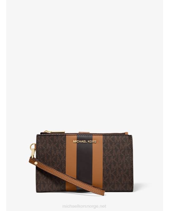 Michael Kors adele logo stripe smarttelefon lommebok kvinner LDNL1592 brun/eikenøtt