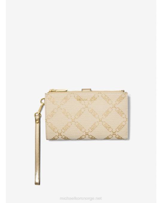 Michael Kors adele metallic empire logo jacquard smarttelefon lommebok kvinner LDNL1608 blekt gull/naturlig