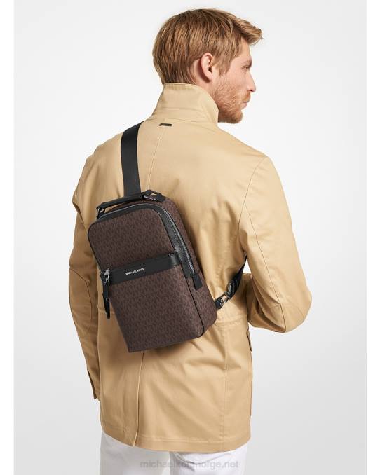 Michael Kors Hudson logo slyngepakke kvinner LDNL833 brun svart