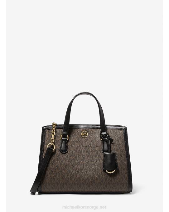 Michael Kors chantal liten messenger bag med logo kvinner LDNL922 brun svart