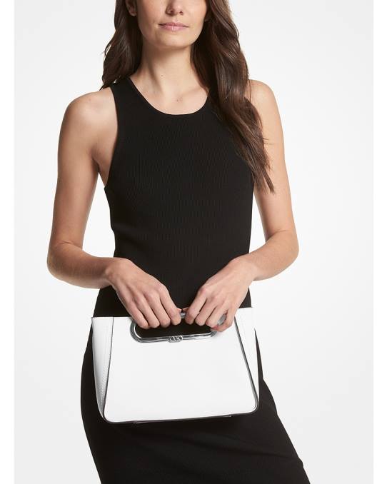 Michael Kors chelsea stor konvertibel crossbody-veske i saffianoskinn kvinner LDNL760 optikk hvit