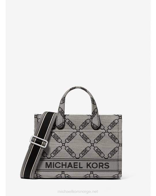 Michael Kors gigi small empire logo jacquard messenger bag kvinner LDNL852 naturlig/svart
