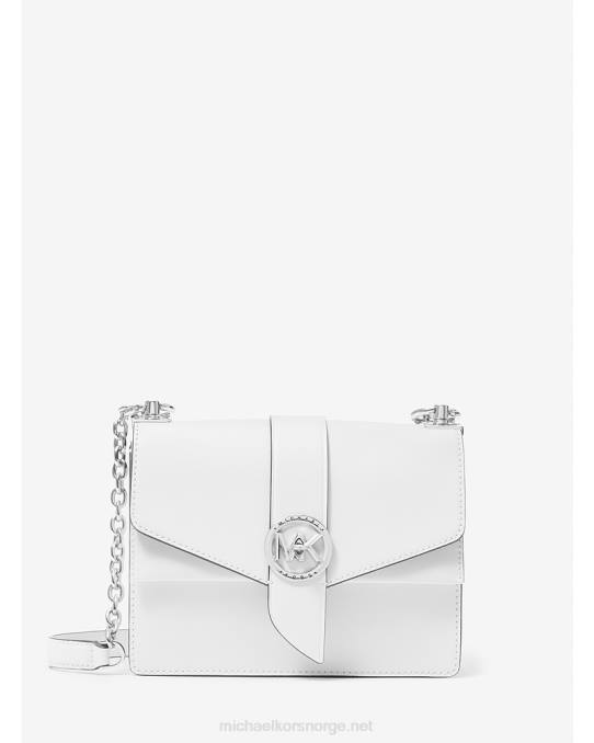 Michael Kors greenwich liten crossbody-veske i saffianoskinn kvinner LDNL996 optikk hvit