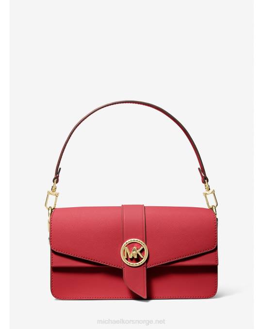Michael Kors greenwich medium skulderveske i saffianoskinn kvinner LDNL921 Høyrød