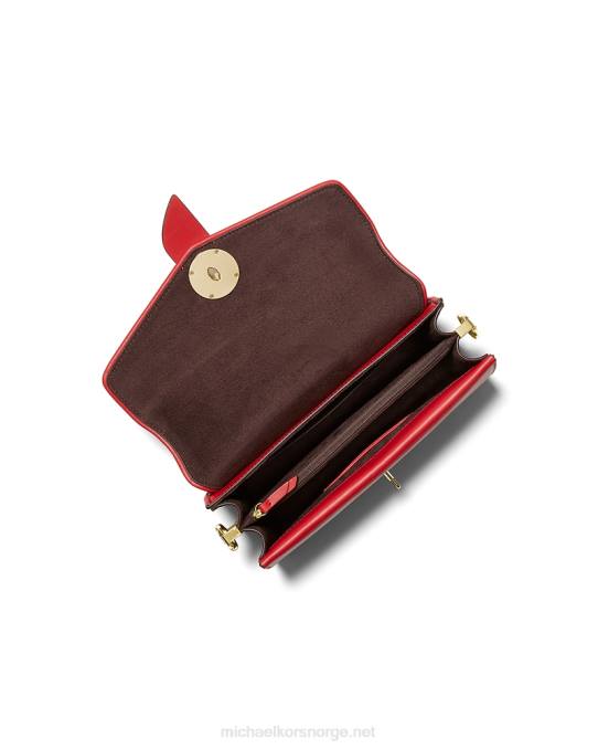 Michael Kors greenwich medium skulderveske i saffianoskinn kvinner LDNL921 Høyrød