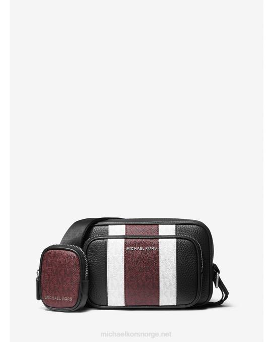 Michael Kors hudson kameraveske i skinn og logo med veske kvinner LDNL953 merlot