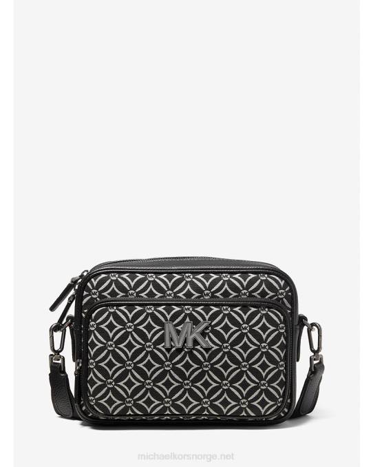 Michael Kors hudson logo jacquard crossbody-veske kvinner LDNL818 sort/lys krem