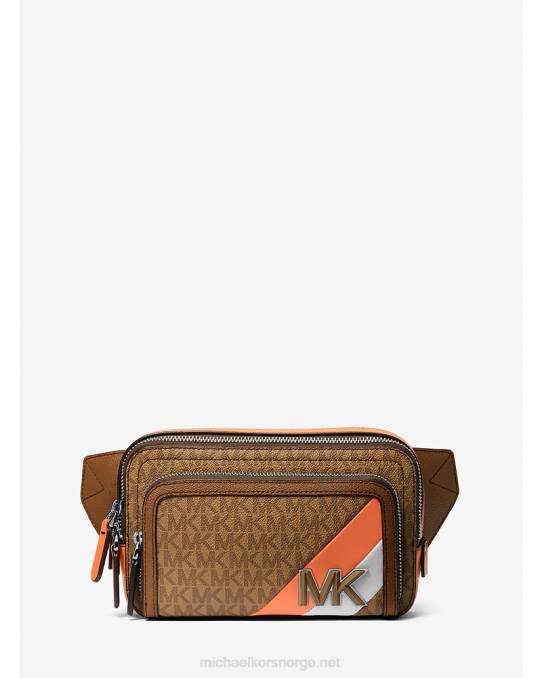 Michael Kors hudson logo stripe slyngepakke kvinner LDNL801 aprikos