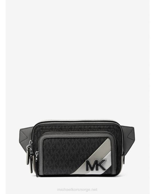 Michael Kors hudson logo stripe slyngepakke kvinner LDNL803 aluminium