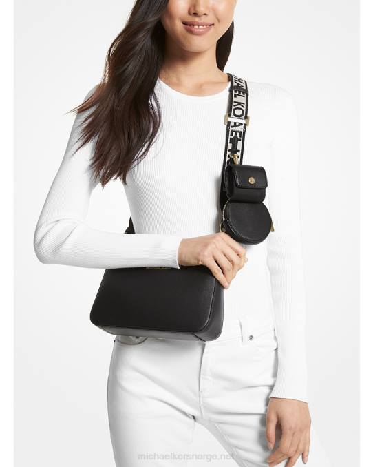 Michael Kors jetset crossbody-veske i saffianoskinn med etui for apple airpods pro kvinner LDNL867 svart