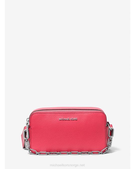 Michael Kors jetset liten kameraveske med dobbel glidelås i rullestein kvinner LDNL742 geranium