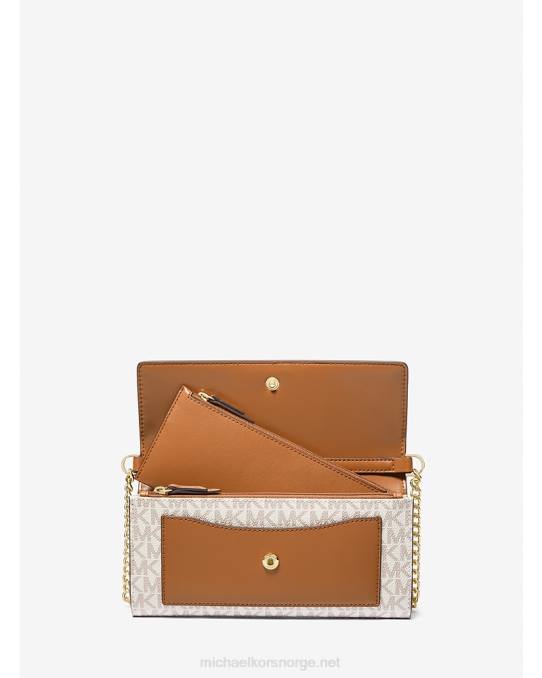 Michael Kors jetset medium logo 2-i-1 konvertibel crossbody-veske kvinner LDNL724 vanilje/eikenøtter