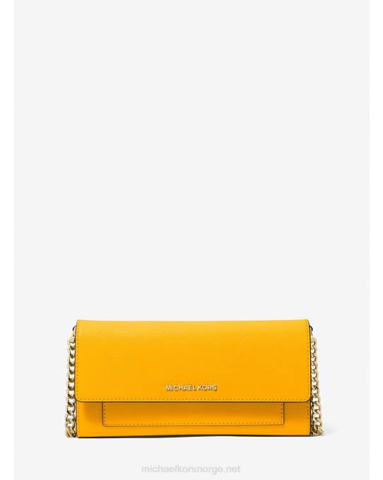 Michael Kors jetset medium saffiano-skinn 2-i-1 konvertibel crossbody-veske kvinner LDNL728 sol