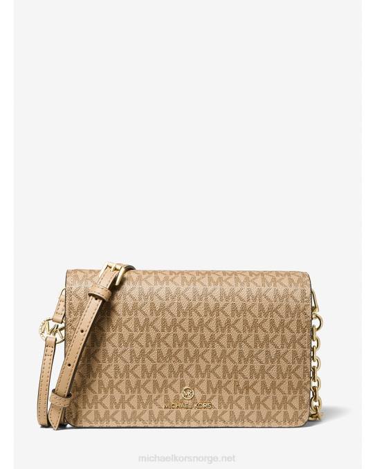 Michael Kors jetset stor crossbody-veske med logo kvinner LDNL764 kamel