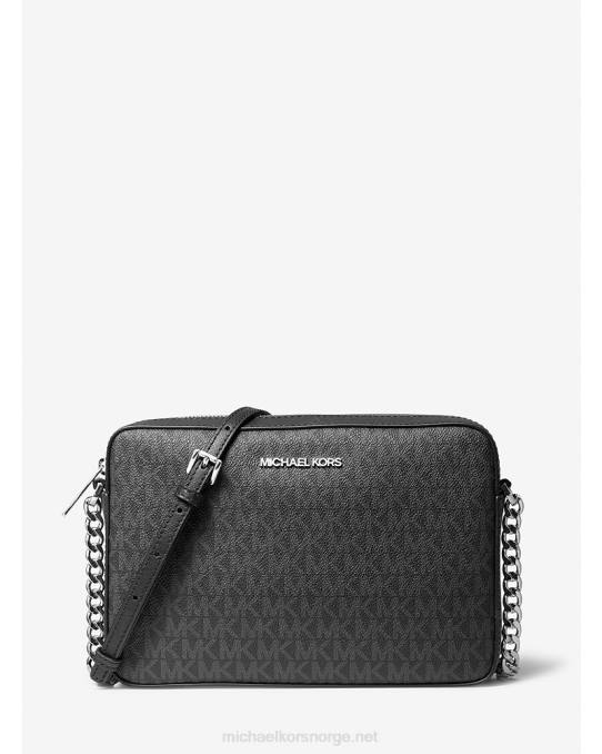 Michael Kors jetset stor crossbody-veske med logo kvinner LDNL825 svart