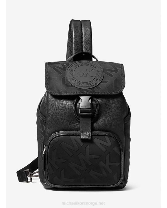 Michael Kors kent logo jacquard nylon slyngepakke kvinner LDNL793 svart