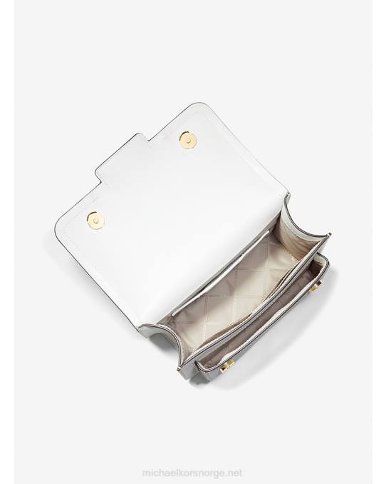 Michael Kors lyng stor skulderveske i skinn kvinner LDNL841 optikk hvit