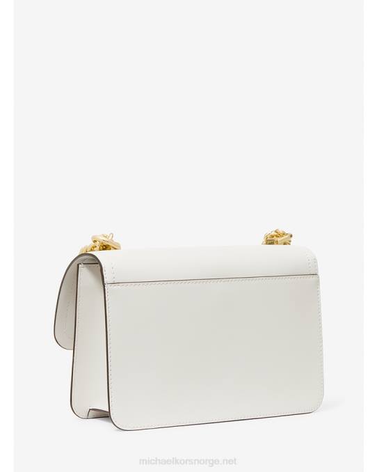 Michael Kors lyng stor skulderveske i skinn kvinner LDNL841 optikk hvit