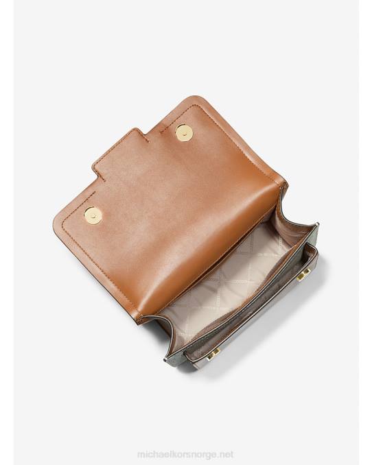 Michael Kors lyng stor skulderveske med logo kvinner LDNL837 vanilje/eikenøtter