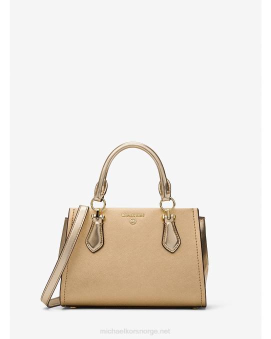 Michael Kors marilyn liten crossbody-veske i metallisk saffianoskinn kvinner LDNL649 blekt gull