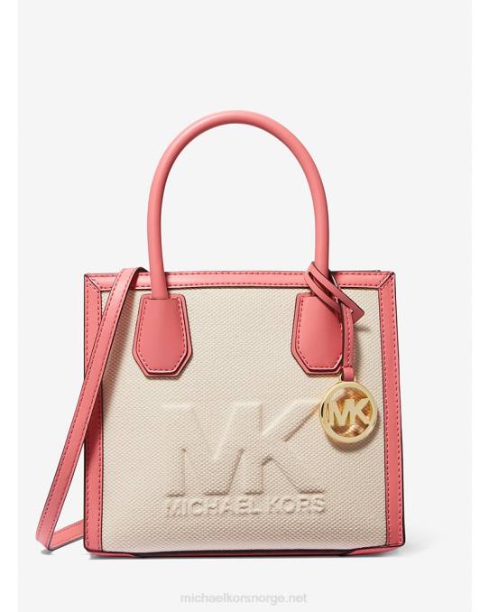 Michael Kors mercer medium-logo-preget crossbody-veske i bomullslerret kvinner LDNL870 te rose