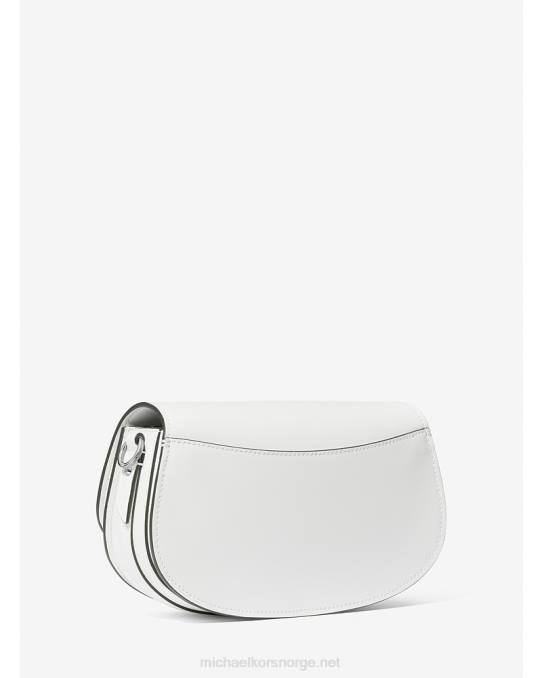 Michael Kors mila medium messenger bag i skinn kvinner LDNL661 optikk hvit