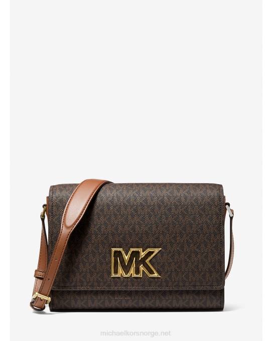 Michael Kors mimi medium messenger bag med logo kvinner LDNL947 brun