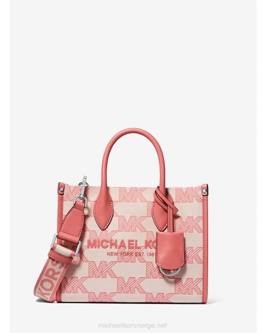 Michael Kors mirella liten logo jacquard crossbody-veske kvinner LDNL664 te rose