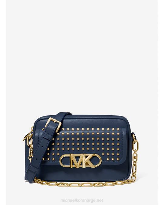 Michael Kors parker crossbody-veske i middels pigget skinn kvinner LDNL672 marinen
