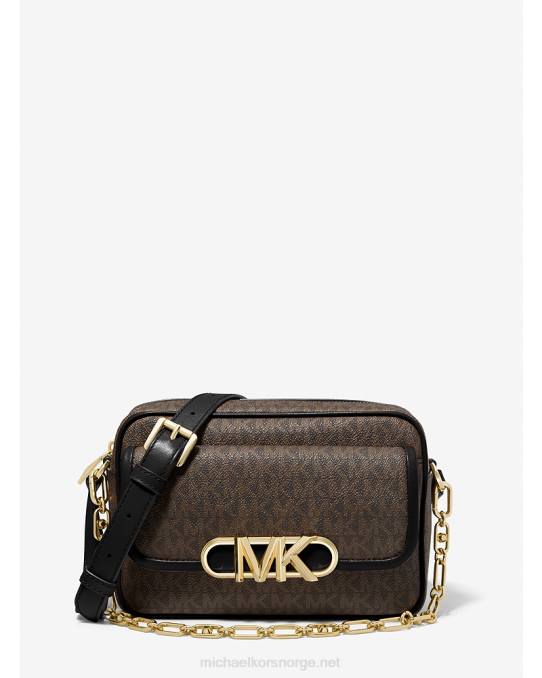 Michael Kors parker crossbody-veske med medium logo kvinner LDNL691 brun svart