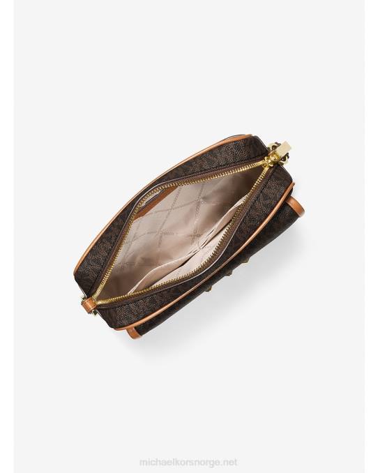 Michael Kors parker crossbody-veske med medium logo kvinner LDNL693 brun/eikenøtt