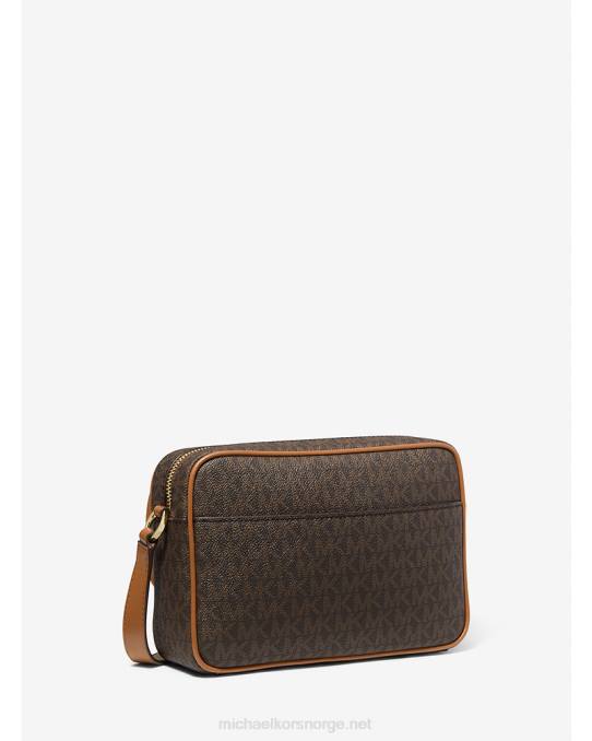 Michael Kors parker crossbody-veske med medium logo kvinner LDNL693 brun/eikenøtt