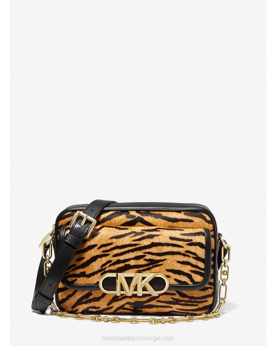 Michael Kors parker medium tigerprint kalvehår crossbody-veske kvinner LDNL689 fløyelsblomst
