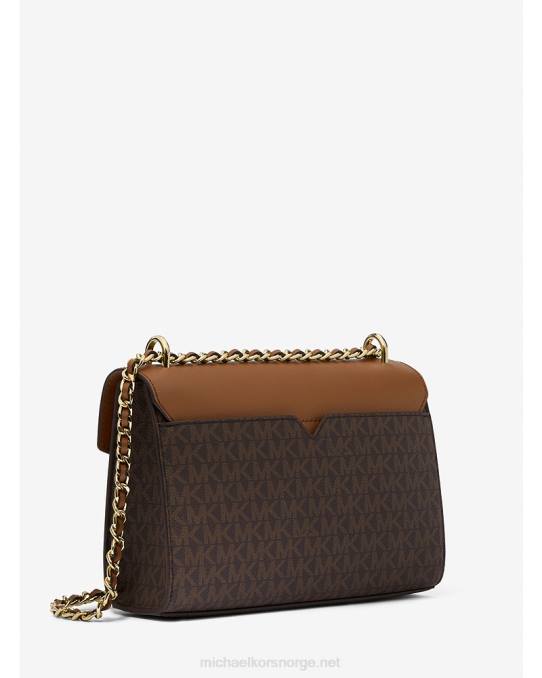 Michael Kors rosa medium logo og skulderveske i kunstskinn kvinner LDNL776 brun