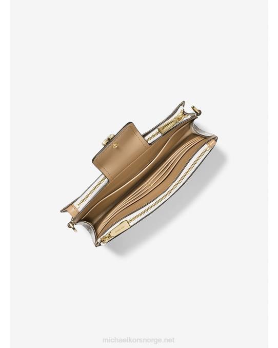 Michael Kors rubin crossbody-veske med liten logo kvinner LDNL734 kamel