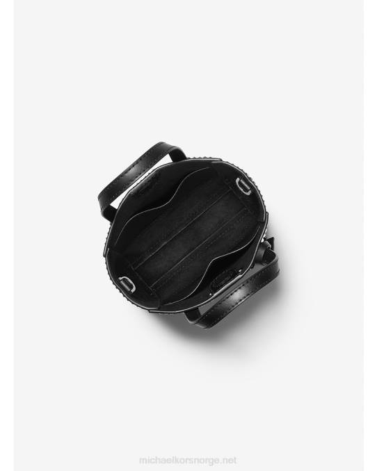 Michael Kors sinclair crossbody-veske med ekstra liten pyntet semsket skinn kvinner LDNL911 svart