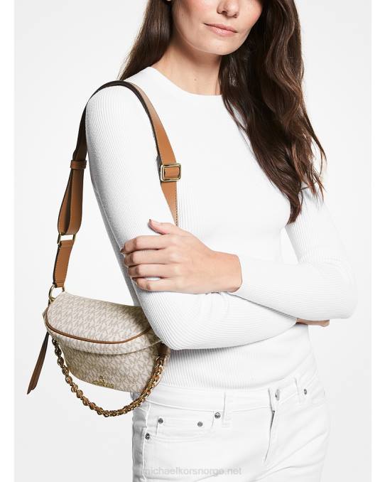 Michael Kors slater ekstra liten logoslyngepakke kvinner LDNL704 vanilje/eikenøtter