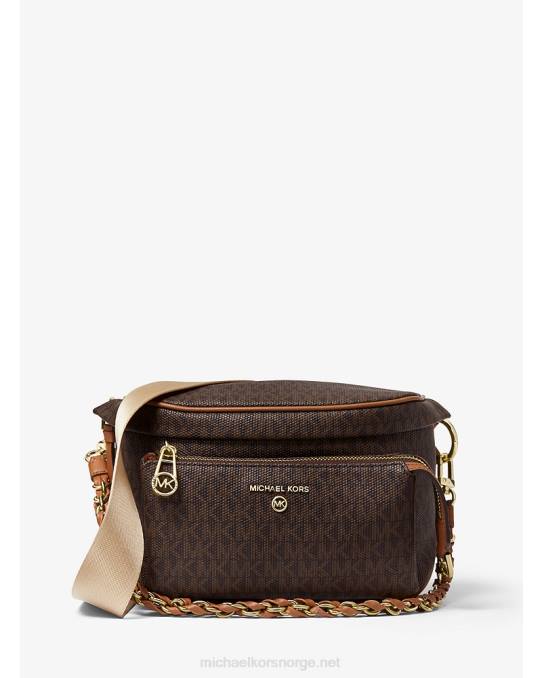 Michael Kors slater medium logoslyngepakke kvinner LDNL959 brun/eikenøtt