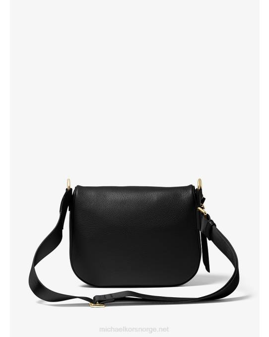 Michael Kors slater middels rullesteinsslynge i skinn kvinner LDNL962 svart