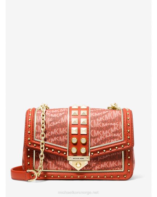 Michael Kors soho skulderveske med stor logo med dyreprint kvinner LDNL887 dyp oransje