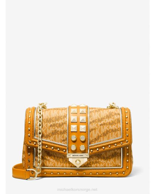 Michael Kors soho skulderveske med stor logo med dyreprint kvinner LDNL888 fløyelsblomst