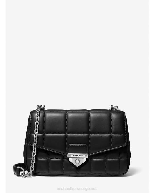 Michael Kors soho stor skulderveske i vattert skinn kvinner LDNL771 svart