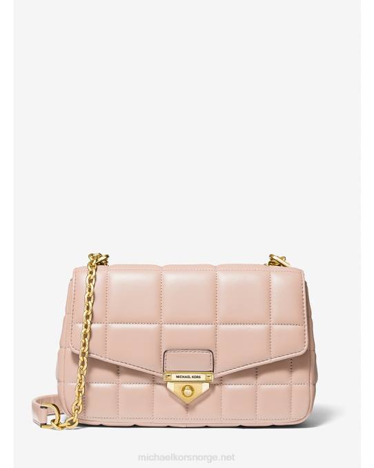 Michael Kors soho stor skulderveske i vattert skinn kvinner LDNL997 myk rosa