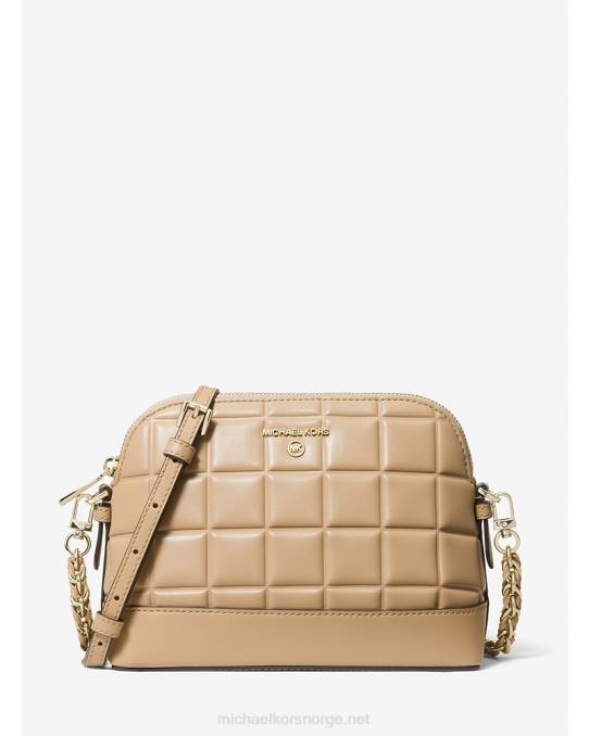 Michael Kors stor, vattert, kuppel crossbody-veske kvinner LDNL975 kamel