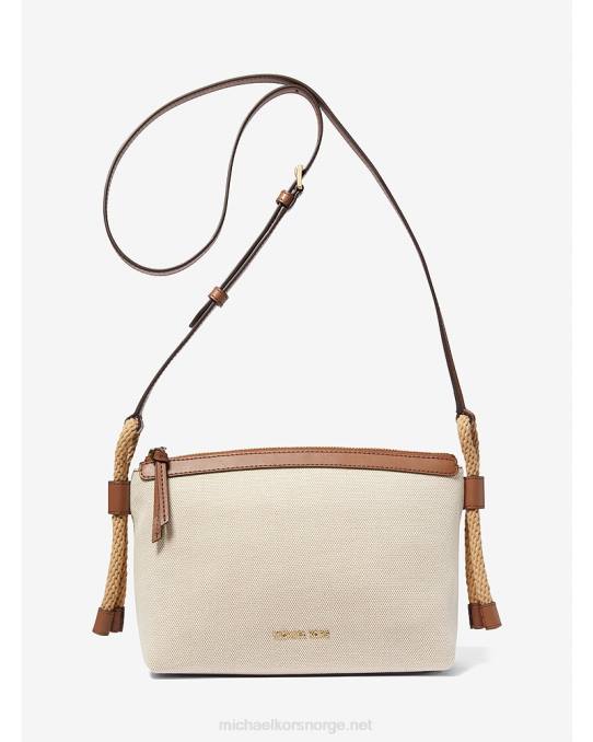 Michael Kors talia crossbody-veske i medium bomull kvinner LDNL859 naturlig/bagasje