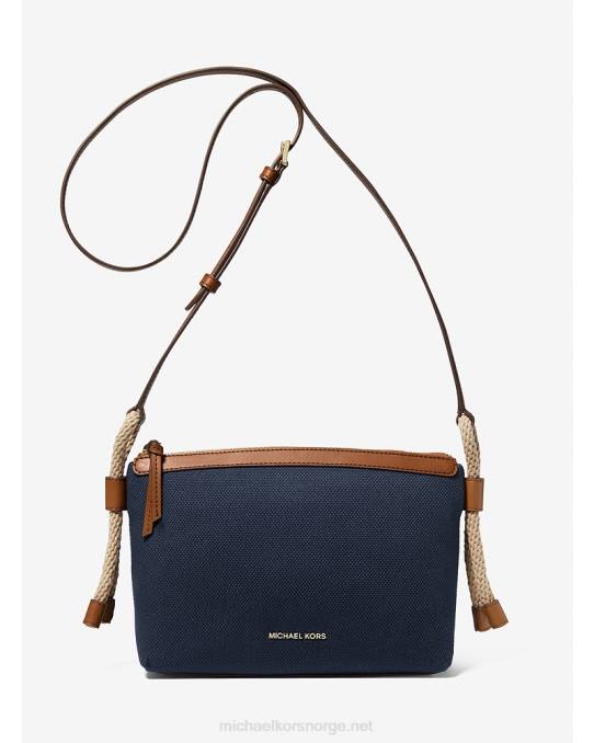 Michael Kors talia crossbody-veske i medium bomull kvinner LDNL860 marine multi