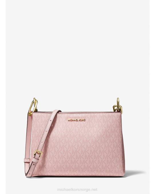 Michael Kors trisha crossbody-veske med medium logo kvinner LDNL770 mørk pudder blush