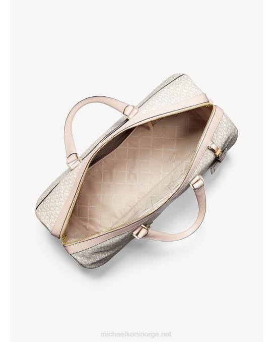 Michael Kors bedford travel weekendveske med ekstra stor logostripe kvinner LDNL1522 vanilje/myk rosa