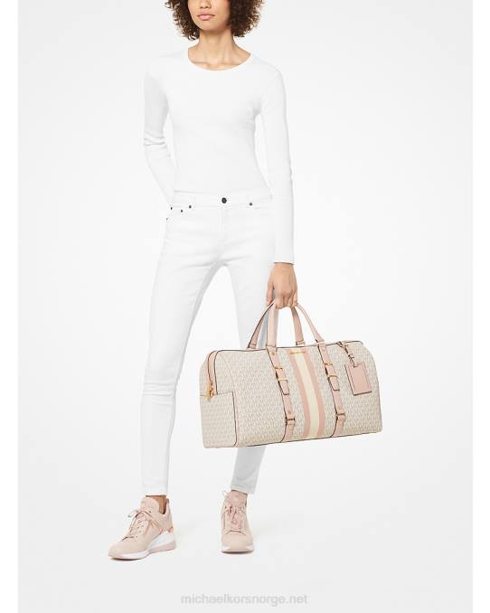 Michael Kors bedford travel weekendveske med ekstra stor logostripe kvinner LDNL1522 vanilje/myk rosa