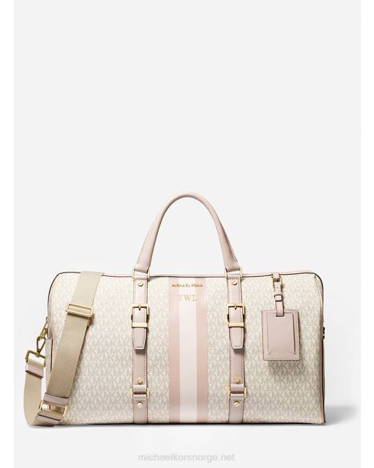 Michael Kors bedford travel weekendveske med ekstra stor logostripe kvinner LDNL1522 vanilje/myk rosa